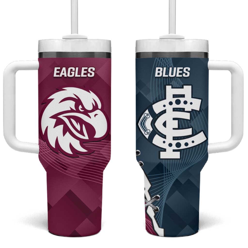 NRL Eagles and AFL Blues Tumbler With Handle Dynamic Style