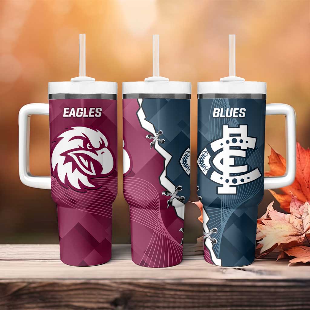 NRL Eagles and AFL Blues Tumbler With Handle Dynamic Style