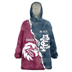 Personalised NRL Eagles and AFL Blues Wearable Blanket Hoodie Dynamic Style
