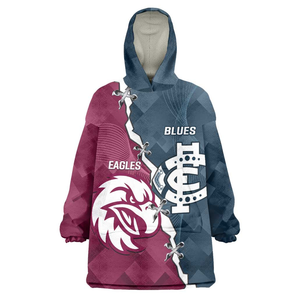 Personalised NRL Eagles and AFL Blues Wearable Blanket Hoodie Dynamic Style