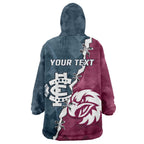 Personalised NRL Eagles and AFL Blues Wearable Blanket Hoodie Dynamic Style