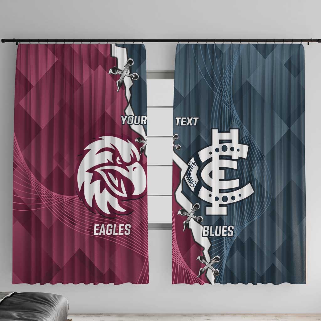 Personalised NRL Eagles and AFL Blues Window Curtain Dynamic Style