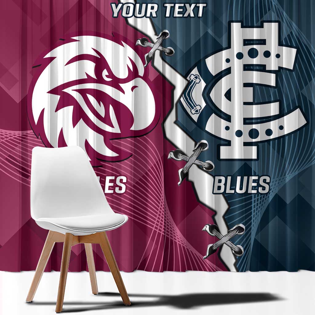 Personalised NRL Eagles and AFL Blues Window Curtain Dynamic Style