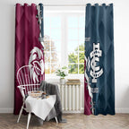 Personalised NRL Eagles and AFL Blues Window Curtain Dynamic Style