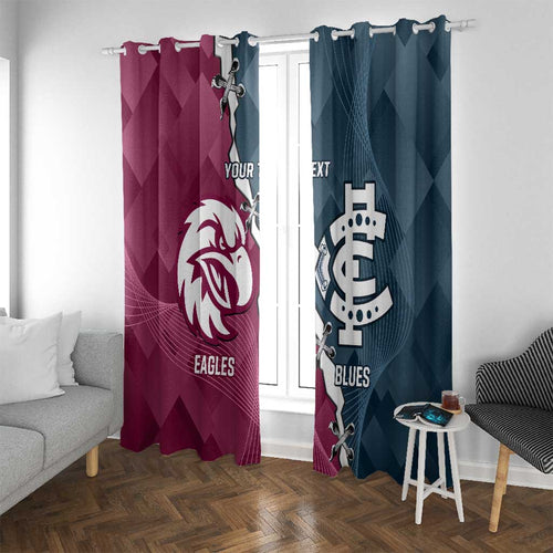 Personalised NRL Eagles and AFL Blues Window Curtain Dynamic Style
