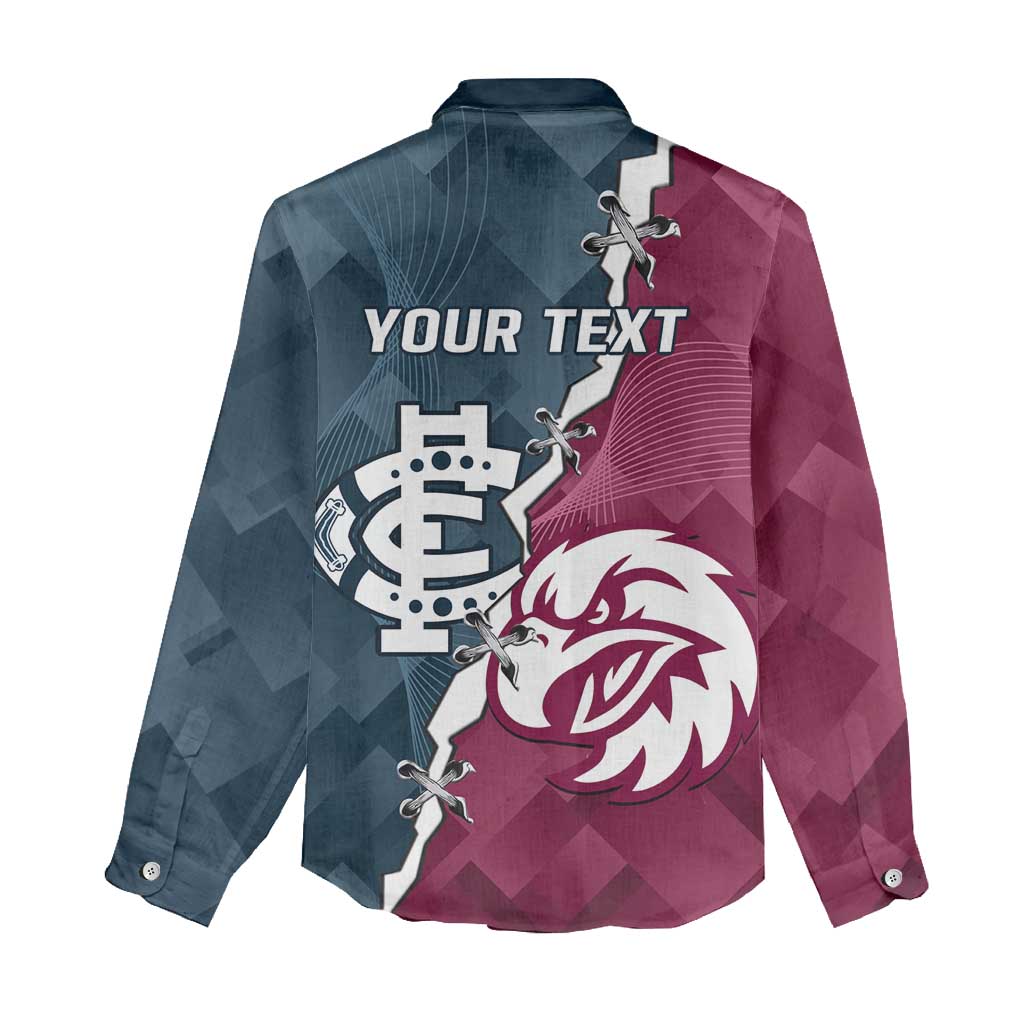 Personalised NRL Eagles and AFL Blues Women Casual Shirt Dynamic Style
