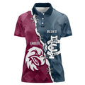 Personalised NRL Eagles and AFL Blues Women Polo Shirt Dynamic Style