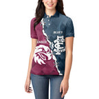 Personalised NRL Eagles and AFL Blues Women Polo Shirt Dynamic Style