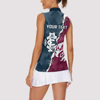 Personalised NRL Eagles and AFL Blues Women Sleeveless Polo Shirt Dynamic Style