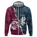 Personalised NRL Eagles and AFL Blues Zip Hoodie Dynamic Style