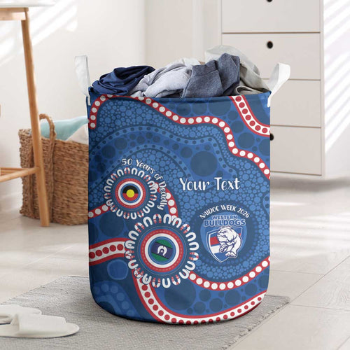 Western Bulldogs NAIDOC 2026 Personalised Laundry Basket 50 Years of Deadly Aboriginal Art