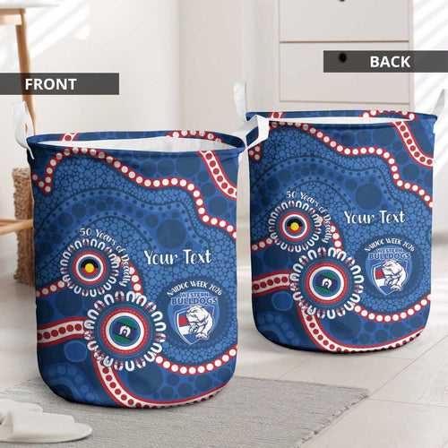 Western Bulldogs NAIDOC 2026 Personalised Laundry Basket 50 Years of Deadly Aboriginal Art