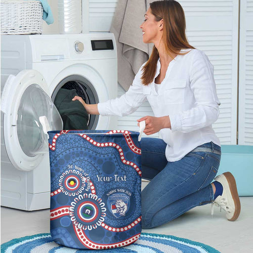 Western Bulldogs NAIDOC 2026 Personalised Laundry Basket 50 Years of Deadly Aboriginal Art