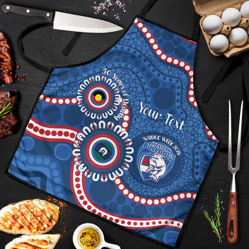 Western Bulldogs NAIDOC 2026 Personalised Apron 50 Years of Deadly Aboriginal Art