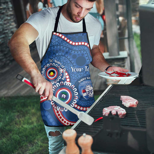 Western Bulldogs NAIDOC 2026 Personalised Apron 50 Years of Deadly Aboriginal Art