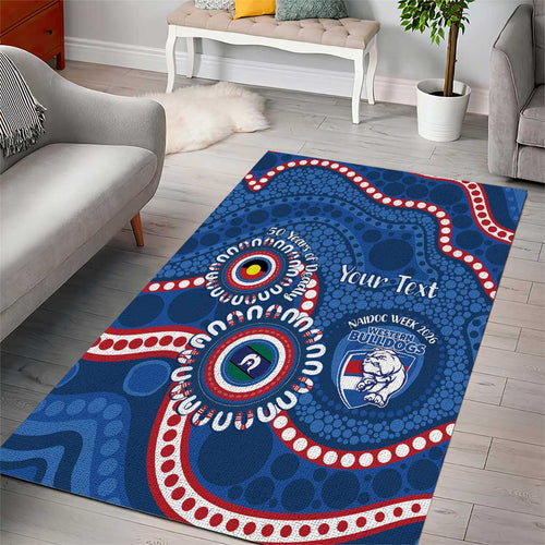 Western Bulldogs NAIDOC 2026 Personalised Area Rug 50 Years of Deadly Aboriginal Art