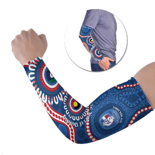 Western Bulldogs NAIDOC 2026 Personalised Arm Sleeves 50 Years of Deadly Aboriginal Art
