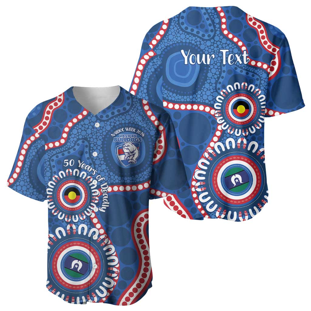 Western Bulldogs NAIDOC 2026 Personalised Baseball Jersey 50 Years of Deadly Aboriginal Art