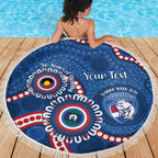 Western Bulldogs NAIDOC 2026 Personalised Beach Blanket 50 Years of Deadly Aboriginal Art