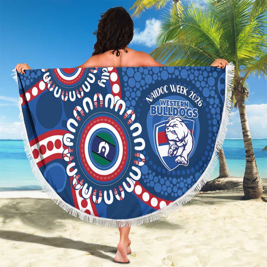 Western Bulldogs NAIDOC 2026 Personalised Beach Blanket 50 Years of Deadly Aboriginal Art