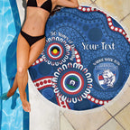 Western Bulldogs NAIDOC 2026 Personalised Beach Blanket 50 Years of Deadly Aboriginal Art
