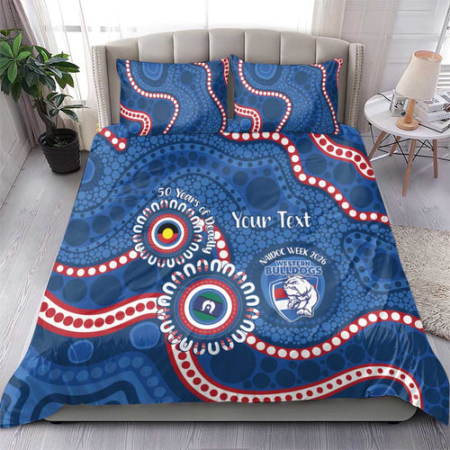Western Bulldogs NAIDOC 2026 Personalised Bedding Set 50 Years of Deadly Aboriginal Art