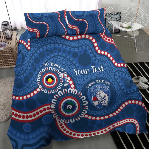 Western Bulldogs NAIDOC 2026 Personalised Bedding Set 50 Years of Deadly Aboriginal Art