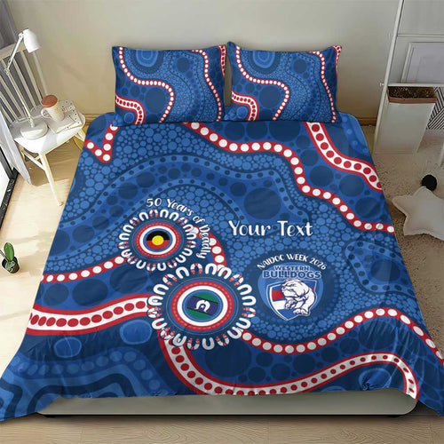Western Bulldogs NAIDOC 2026 Personalised Bedding Set 50 Years of Deadly Aboriginal Art