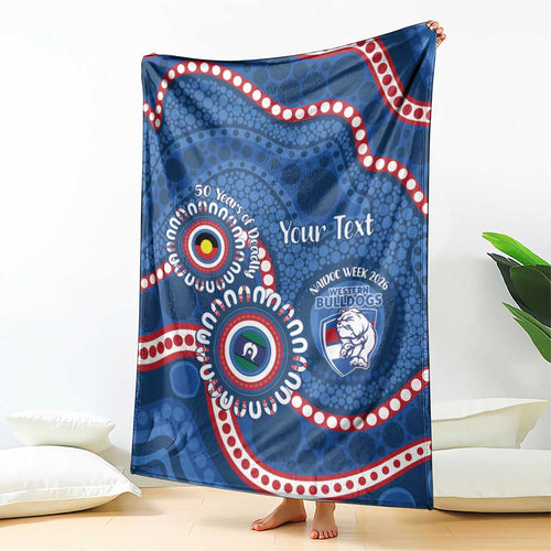 Western Bulldogs NAIDOC 2026 Personalised Blanket 50 Years of Deadly Aboriginal Art