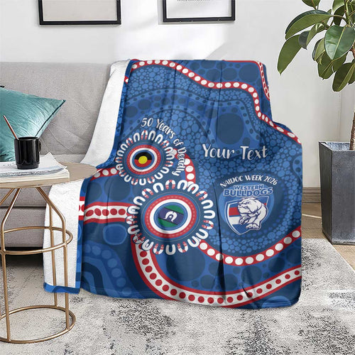 Western Bulldogs NAIDOC 2026 Personalised Blanket 50 Years of Deadly Aboriginal Art