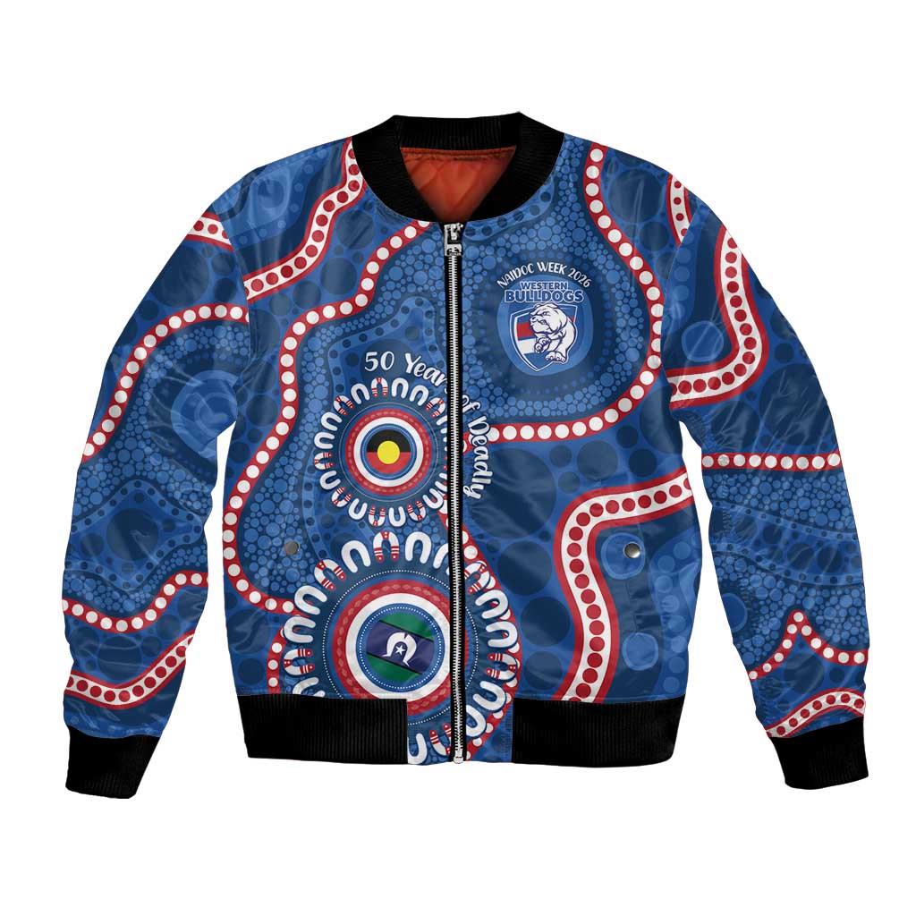 Western Bulldogs NAIDOC 2026 Personalised Bomber Jacket 50 Years of Deadly Aboriginal Art