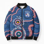 Western Bulldogs NAIDOC 2026 Personalised Bomber Puffer Jacket 50 Years of Deadly Aboriginal Art