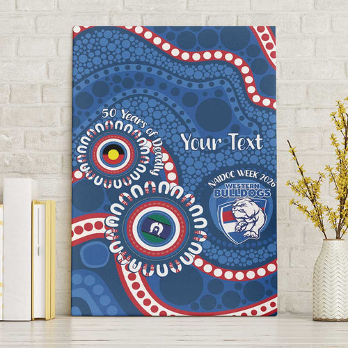 Western Bulldogs NAIDOC 2026 Personalised Canvas Wall Art 50 Years of Deadly Aboriginal Art