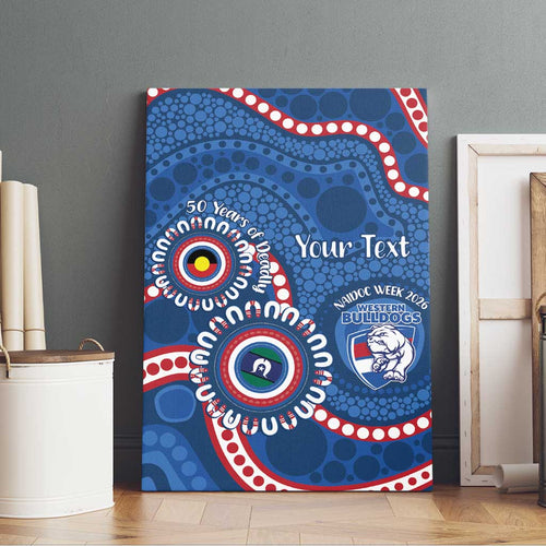 Western Bulldogs NAIDOC 2026 Personalised Canvas Wall Art 50 Years of Deadly Aboriginal Art