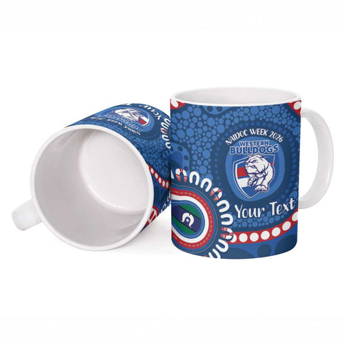 Western Bulldogs NAIDOC 2026 Personalised Ceramic Mug 50 Years of Deadly Aboriginal Art
