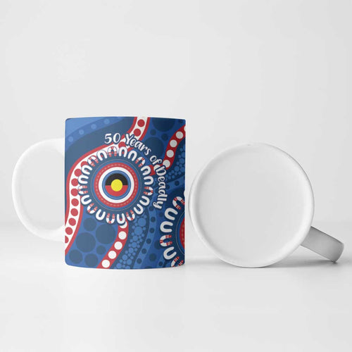 Western Bulldogs NAIDOC 2026 Personalised Ceramic Mug 50 Years of Deadly Aboriginal Art