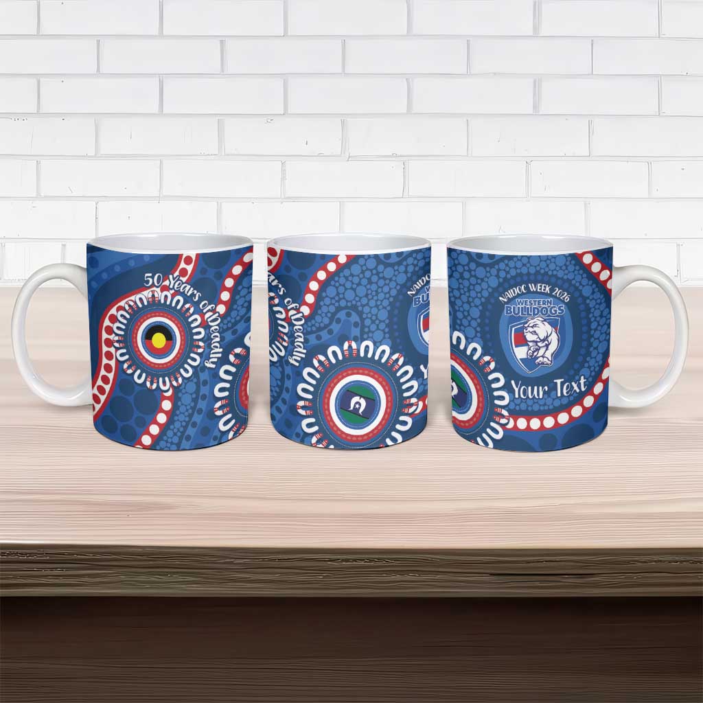 Western Bulldogs NAIDOC 2026 Personalised Ceramic Mug 50 Years of Deadly Aboriginal Art