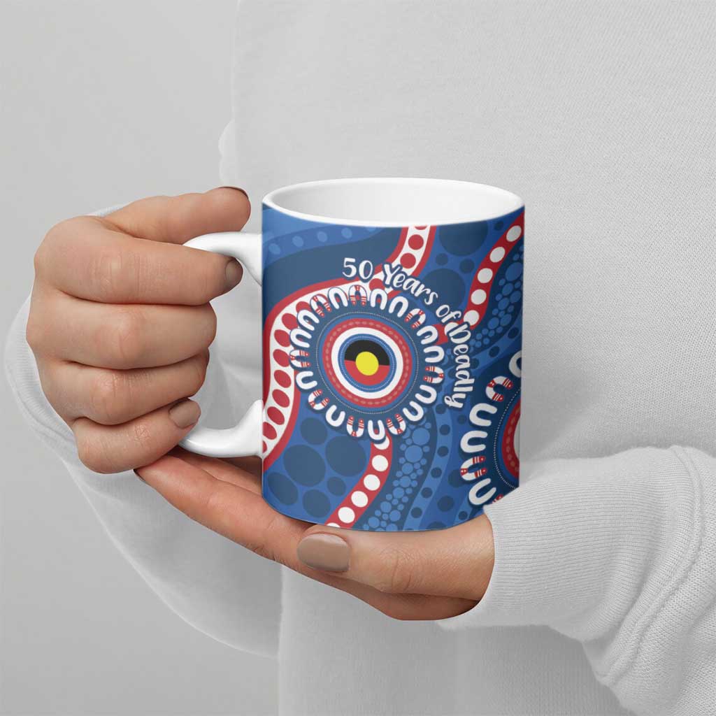 Western Bulldogs NAIDOC 2026 Personalised Ceramic Mug 50 Years of Deadly Aboriginal Art