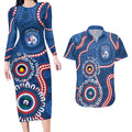 Western Bulldogs NAIDOC 2026 Personalised Couples Matching Long Sleeve Bodycon Dress and Hawaiian Shirt 50 Years of Deadly Aboriginal Art