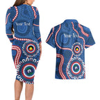 Western Bulldogs NAIDOC 2026 Personalised Couples Matching Long Sleeve Bodycon Dress and Hawaiian Shirt 50 Years of Deadly Aboriginal Art