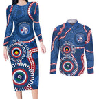 Western Bulldogs NAIDOC 2026 Personalised Couples Matching Long Sleeve Bodycon Dress and Long Sleeve Button Shirt 50 Years of Deadly Aboriginal Art