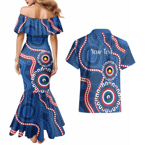 Western Bulldogs NAIDOC 2026 Personalised Couples Matching Mermaid Dress and Hawaiian Shirt 50 Years of Deadly Aboriginal Art