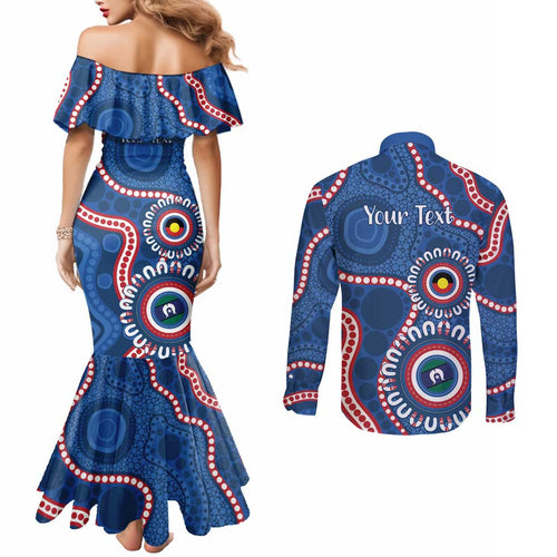 Western Bulldogs NAIDOC 2026 Personalised Couples Matching Mermaid Dress and Long Sleeve Button Shirt 50 Years of Deadly Aboriginal Art