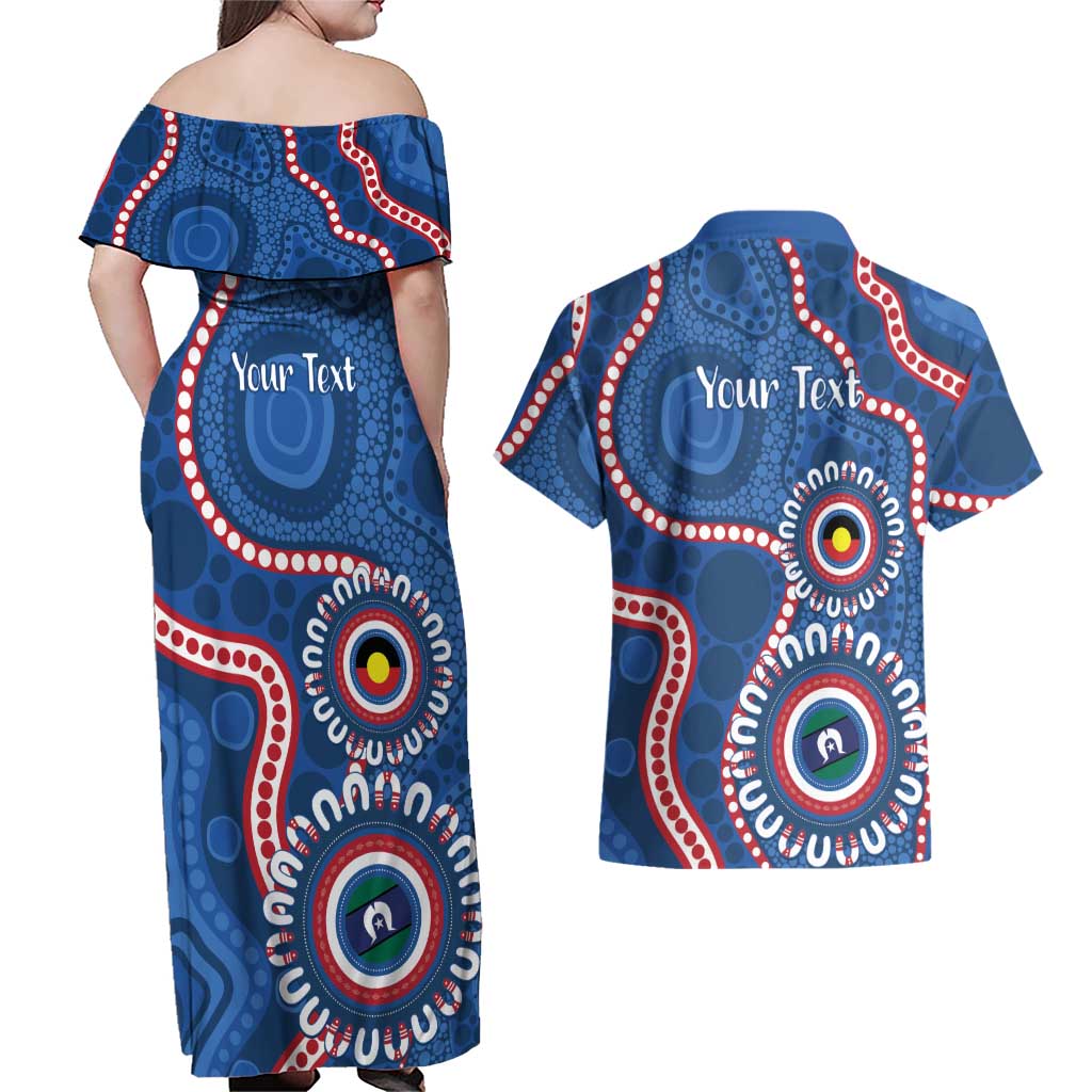 Western Bulldogs NAIDOC 2026 Personalised Couples Matching Off Shoulder Maxi Dress and Hawaiian Shirt 50 Years of Deadly Aboriginal Art