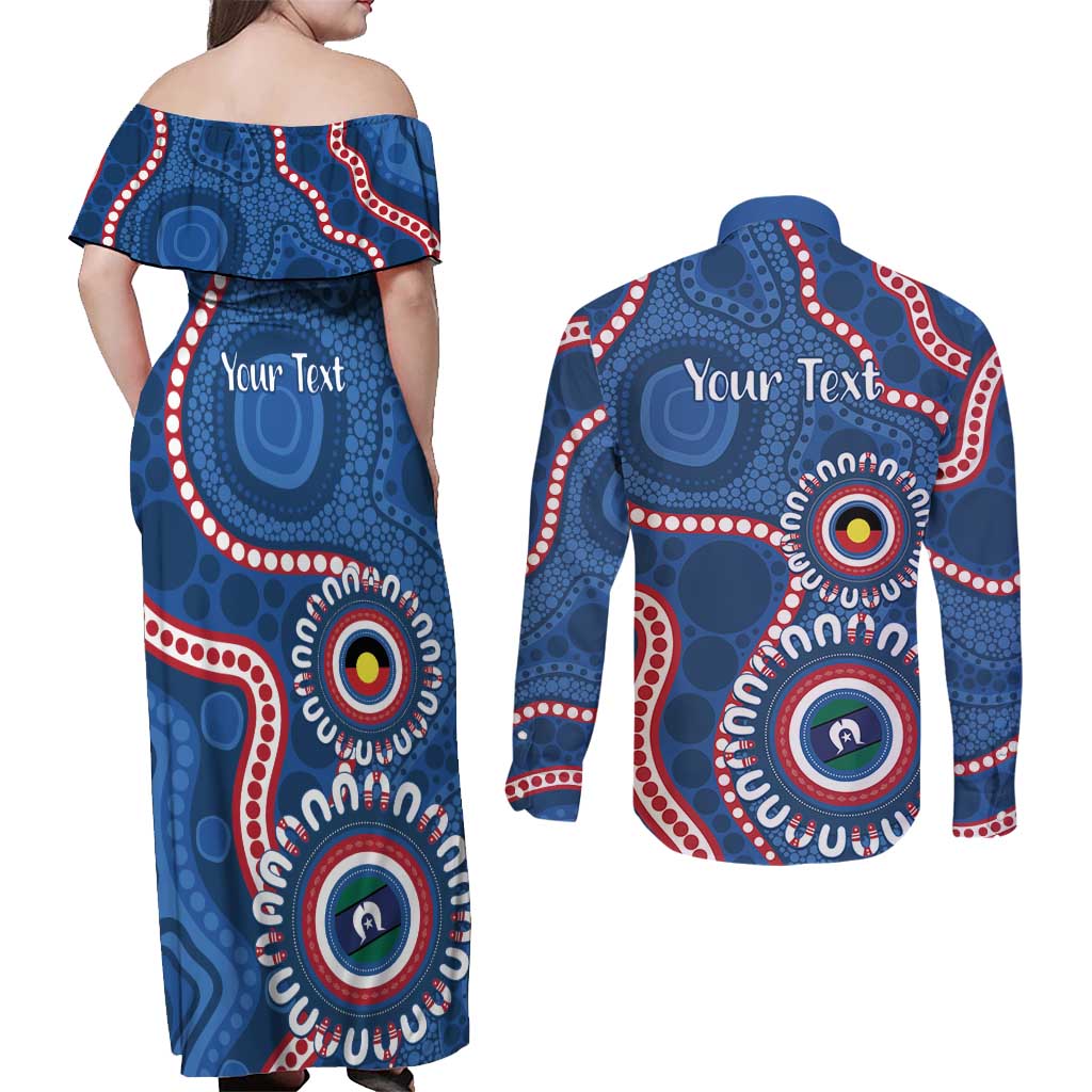 Western Bulldogs NAIDOC 2026 Personalised Couples Matching Off Shoulder Maxi Dress and Long Sleeve Button Shirt 50 Years of Deadly Aboriginal Art