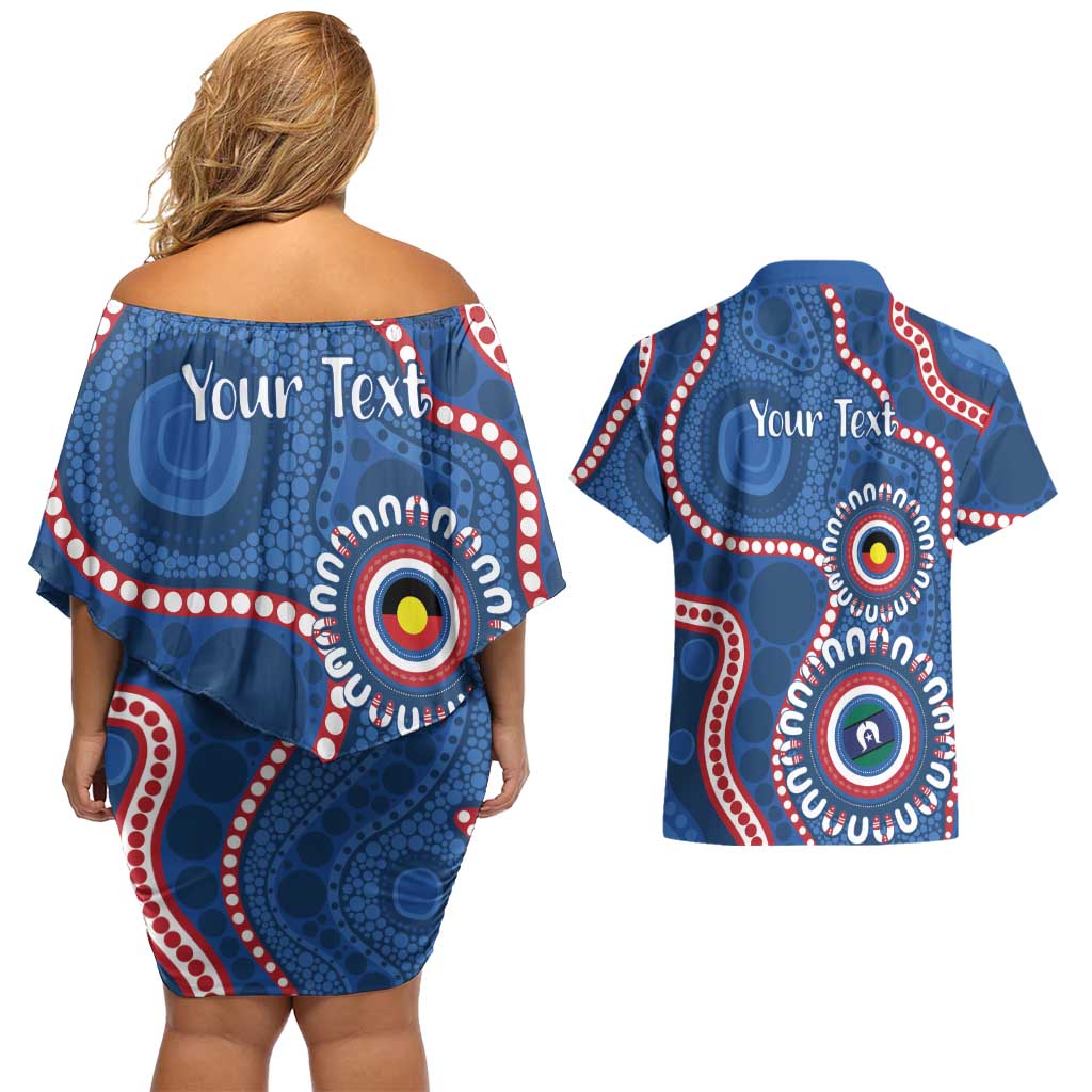 Western Bulldogs NAIDOC 2026 Personalised Couples Matching Off Shoulder Short Dress and Hawaiian Shirt 50 Years of Deadly Aboriginal Art