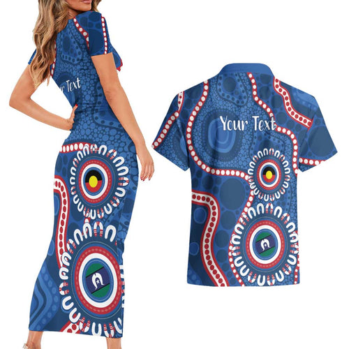Western Bulldogs NAIDOC 2026 Personalised Couples Matching Short Sleeve Bodycon Dress and Hawaiian Shirt 50 Years of Deadly Aboriginal Art