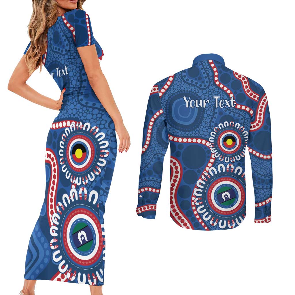 Western Bulldogs NAIDOC 2026 Personalised Couples Matching Short Sleeve Bodycon Dress and Long Sleeve Button Shirt 50 Years of Deadly Aboriginal Art