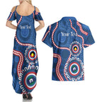 Western Bulldogs NAIDOC 2026 Personalised Couples Matching Summer Maxi Dress and Hawaiian Shirt 50 Years of Deadly Aboriginal Art