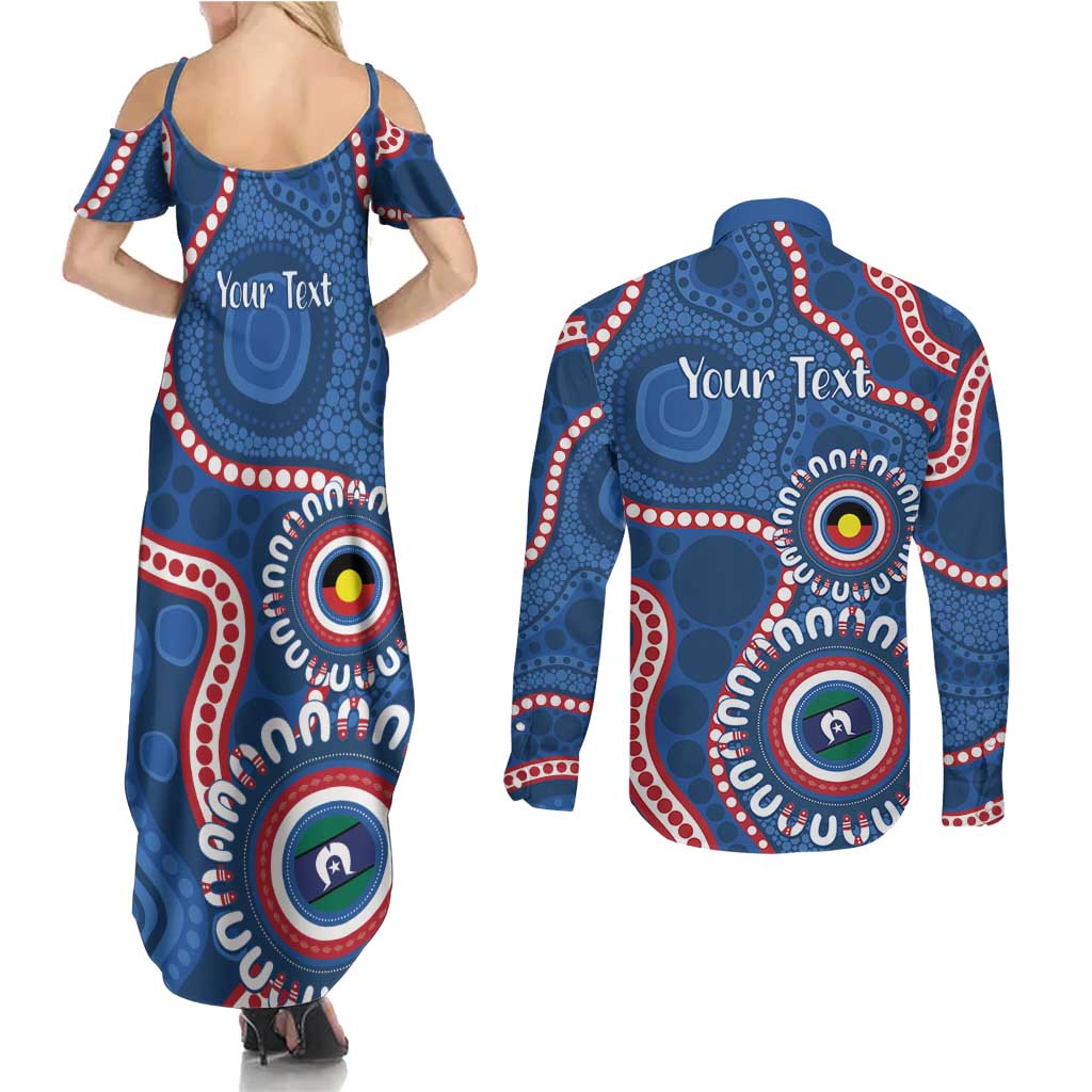 Western Bulldogs NAIDOC 2026 Personalised Couples Matching Summer Maxi Dress and Long Sleeve Button Shirt 50 Years of Deadly Aboriginal Art